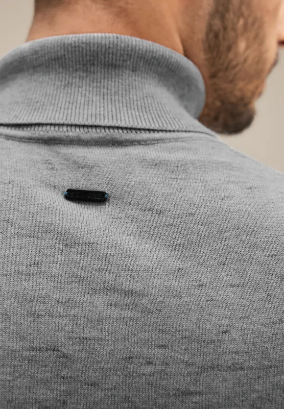 Basic Rollkragen Pullover - stone grey melange
