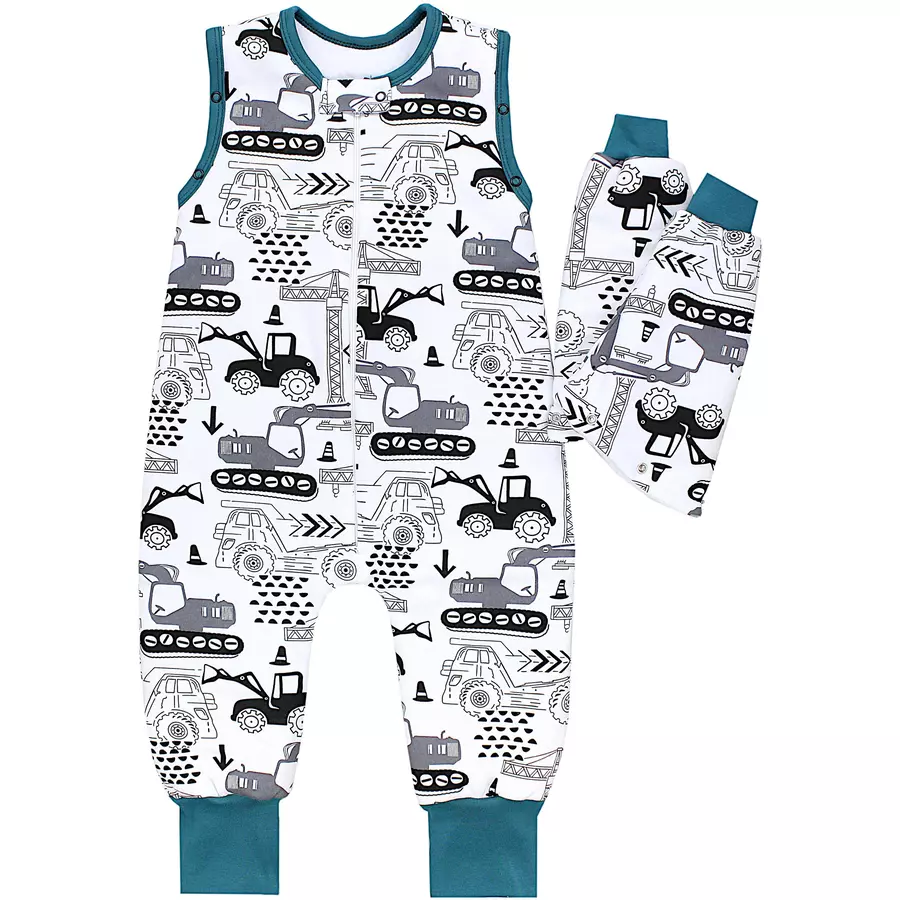 TupTam Baby Schlafsack mit Beinen und Ärmel Winter grün-kombi