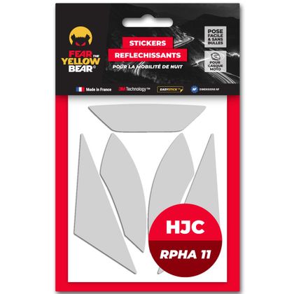 Stickers Réfléchissants Fear The Yellow Bear REPLICA HJC RPHA11 - Blanc