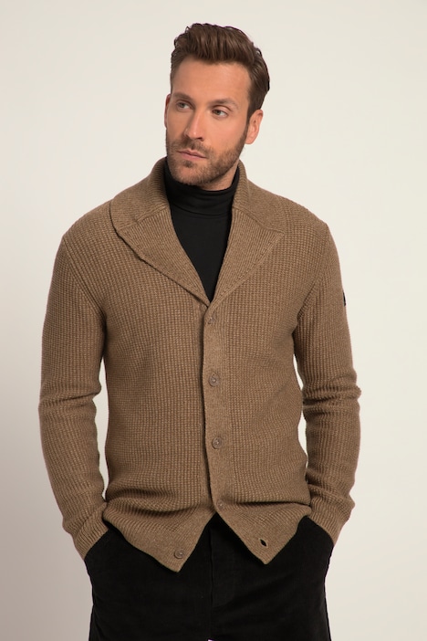 Strickjacke, Wollmix, Schalkragen, Knopfleiste
