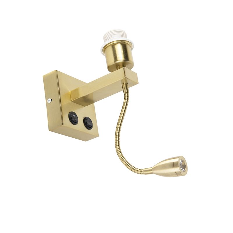 Moderne wandlamp messing met flexarm - Brescia Combi