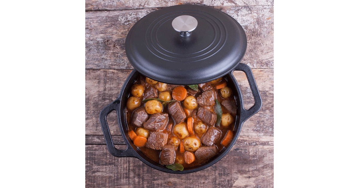 VictoriaDutch Oven, 24 cm 3,8 liter bak-/braadpan  (Zwart/zilver)