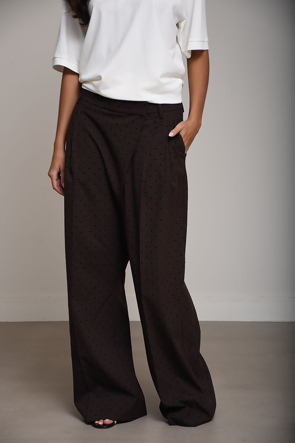 Flock check suiting pants
