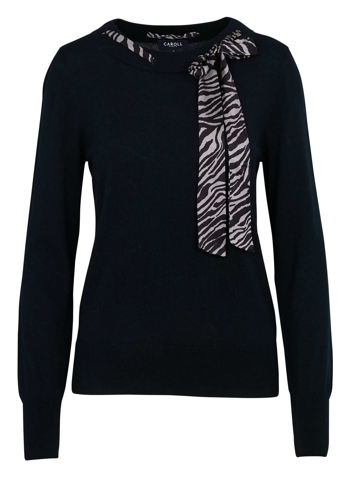 MLANA - Pull col rond en laine mélangée | Noir