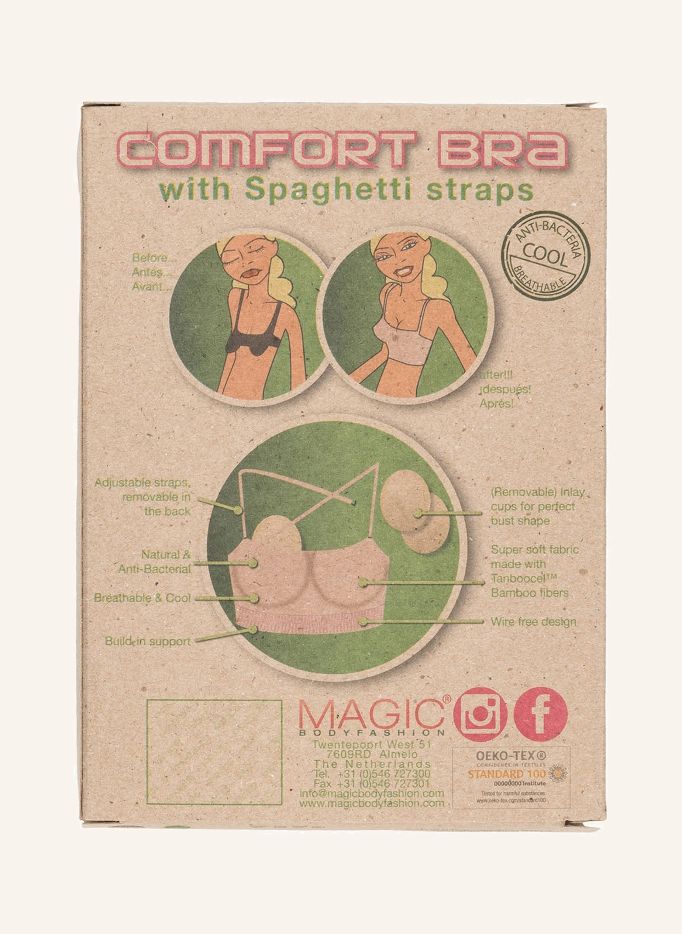 MAGIC Bodyfashion Bustier BAMBOO COMFORT BRA WITH SPAGHETTI STRAPS