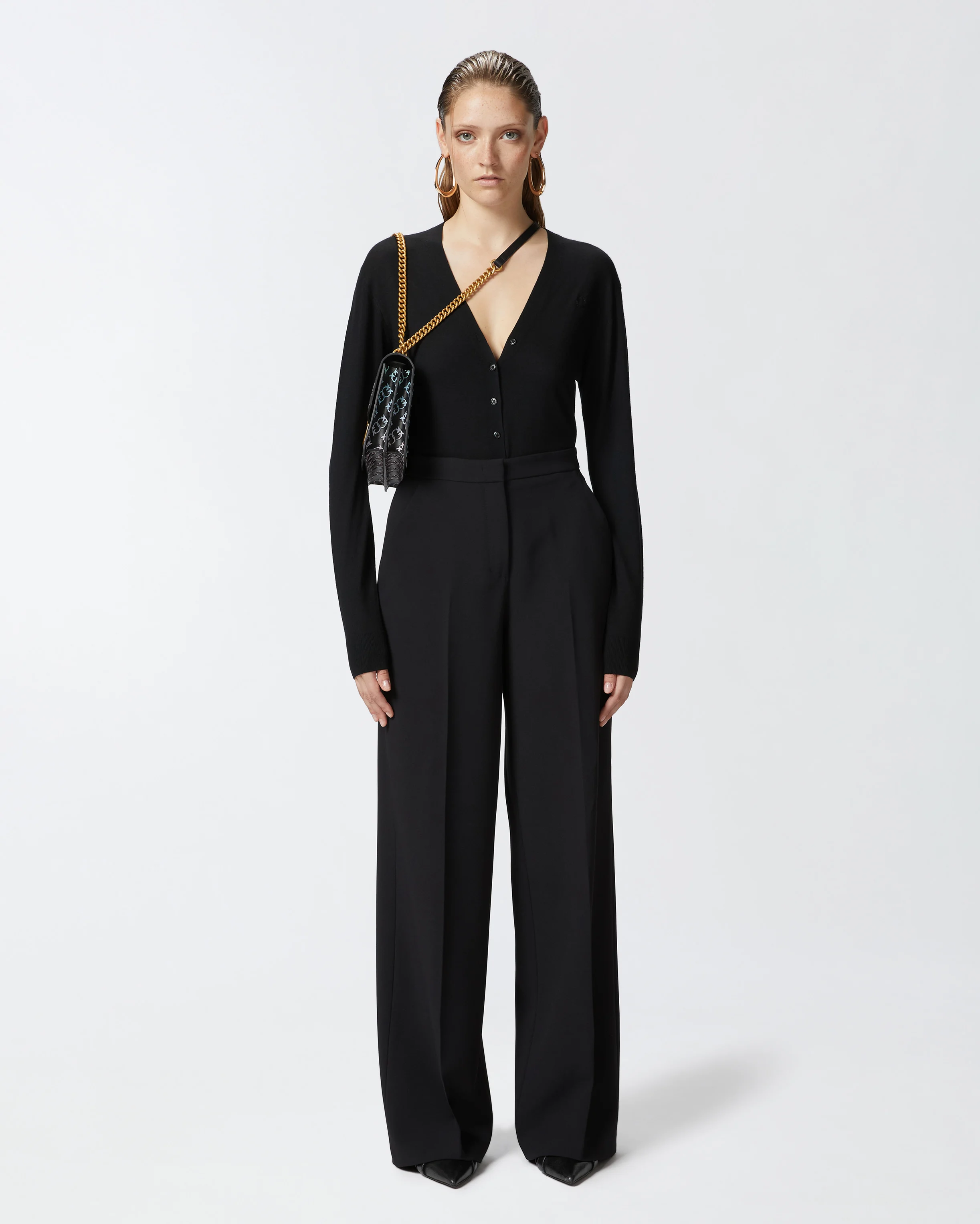 Pantalon palazzo élégant | Noir