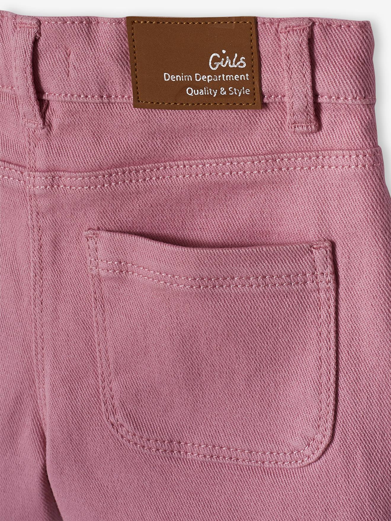 Calções para meninas com bordado floral iridescente, líquen