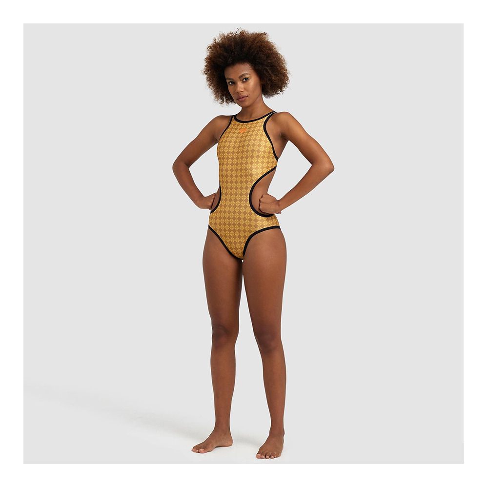 Arena GOLD TECH ONE - Maillot de bain 1 pièce Femme gold multi/black