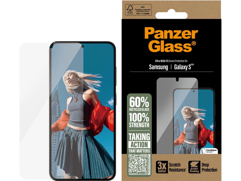 Panzerglass Displayschutz Ultra Wide Fit Galaxy S25 Display-Schutzfolie für das Samsung Galaxy S25