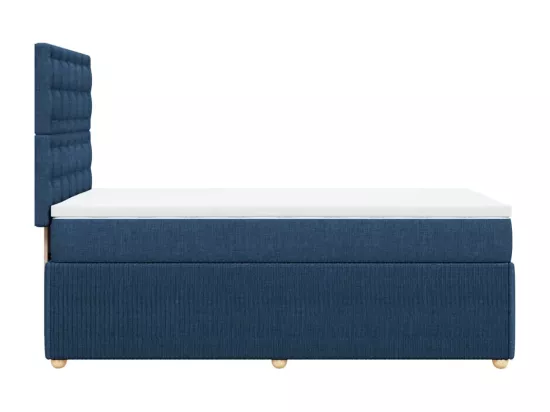 Sommier à lattes de lit avec matelas Bleu 90x190 cm Tissu
