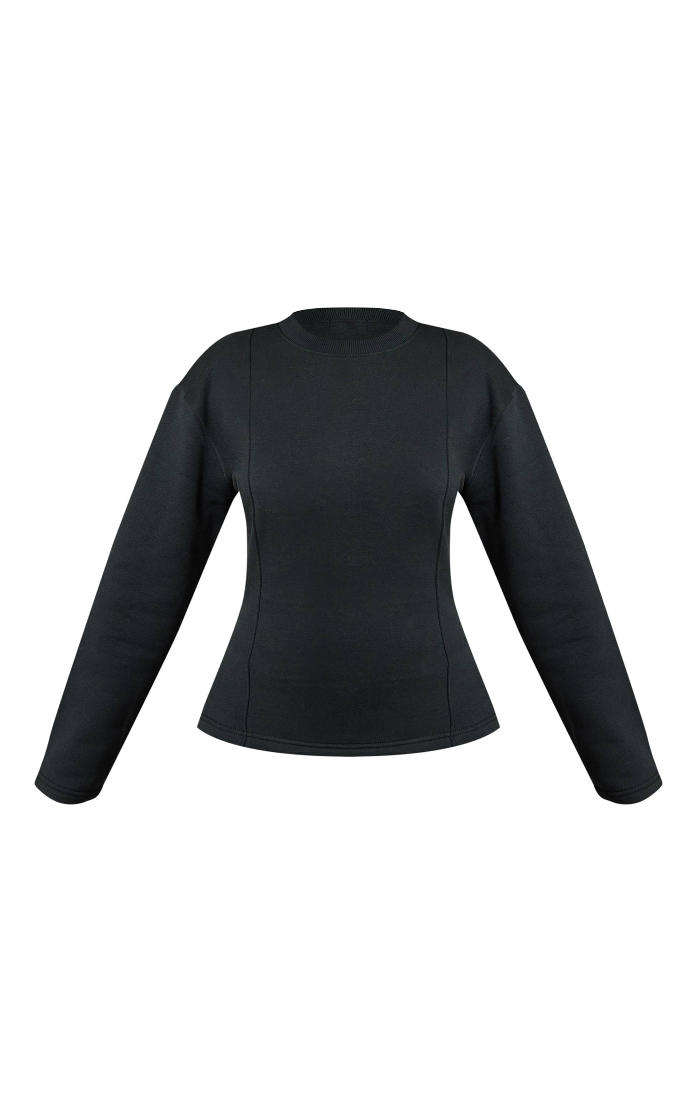 Vert Sweat-shirt Petite À Manches Longues Avec Taille Cintrée