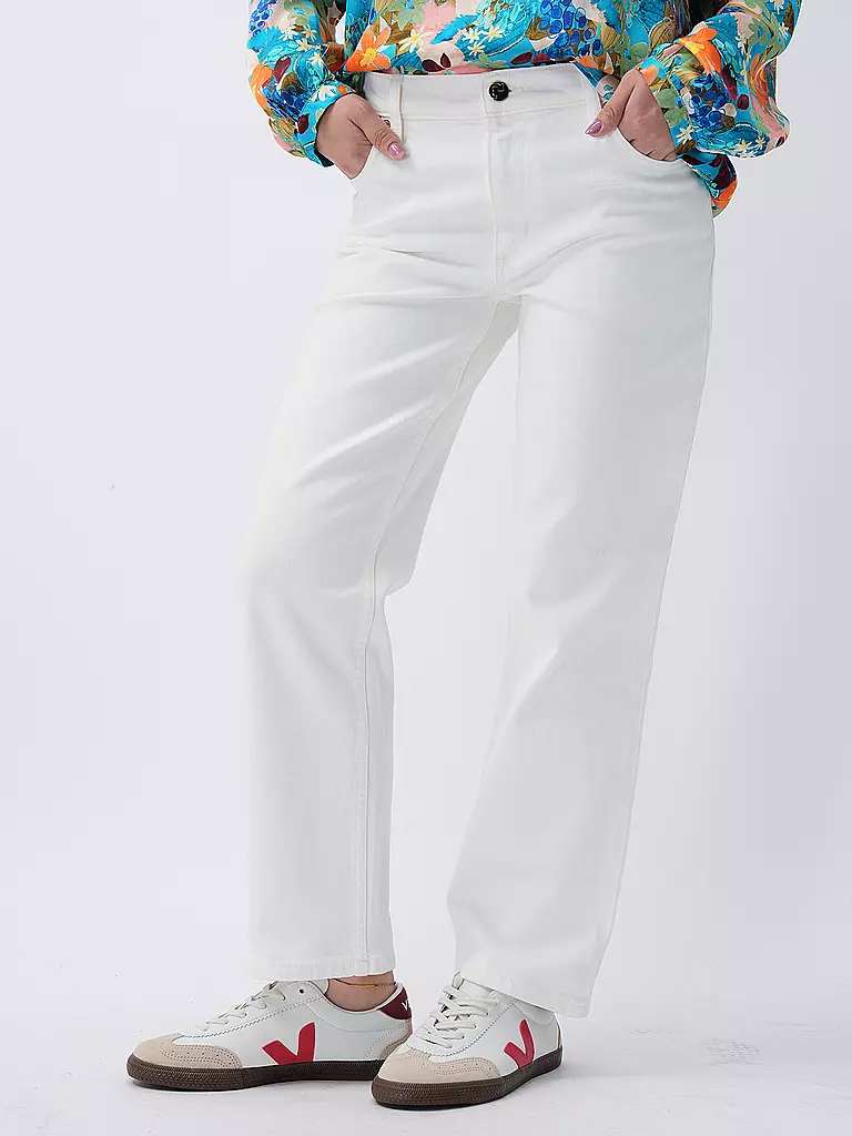 TORY BURCH Jeans Flared Fit 7/8  weiss