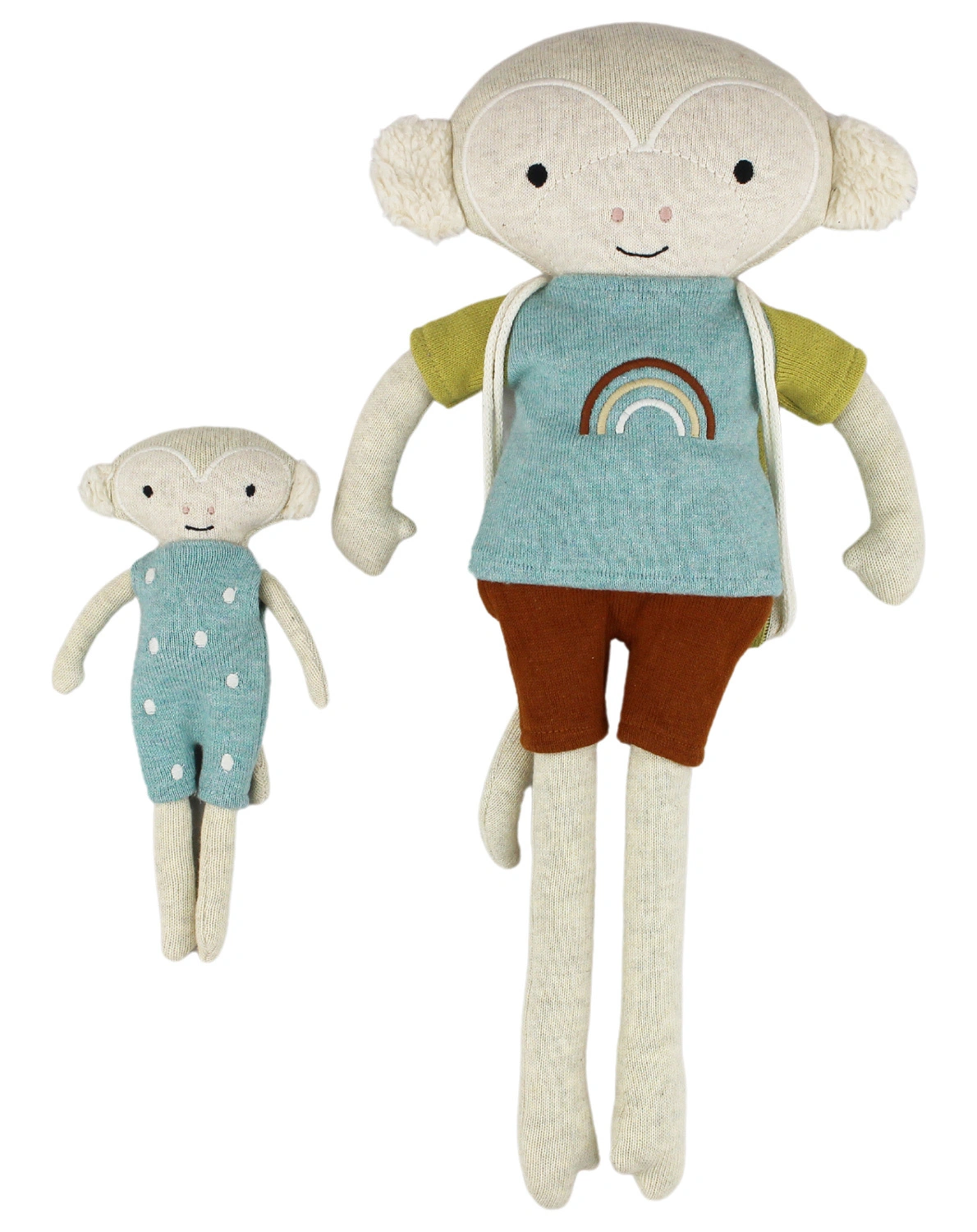 Kuscheltier AFFE MIT BABY (60cm) in blau/gelb