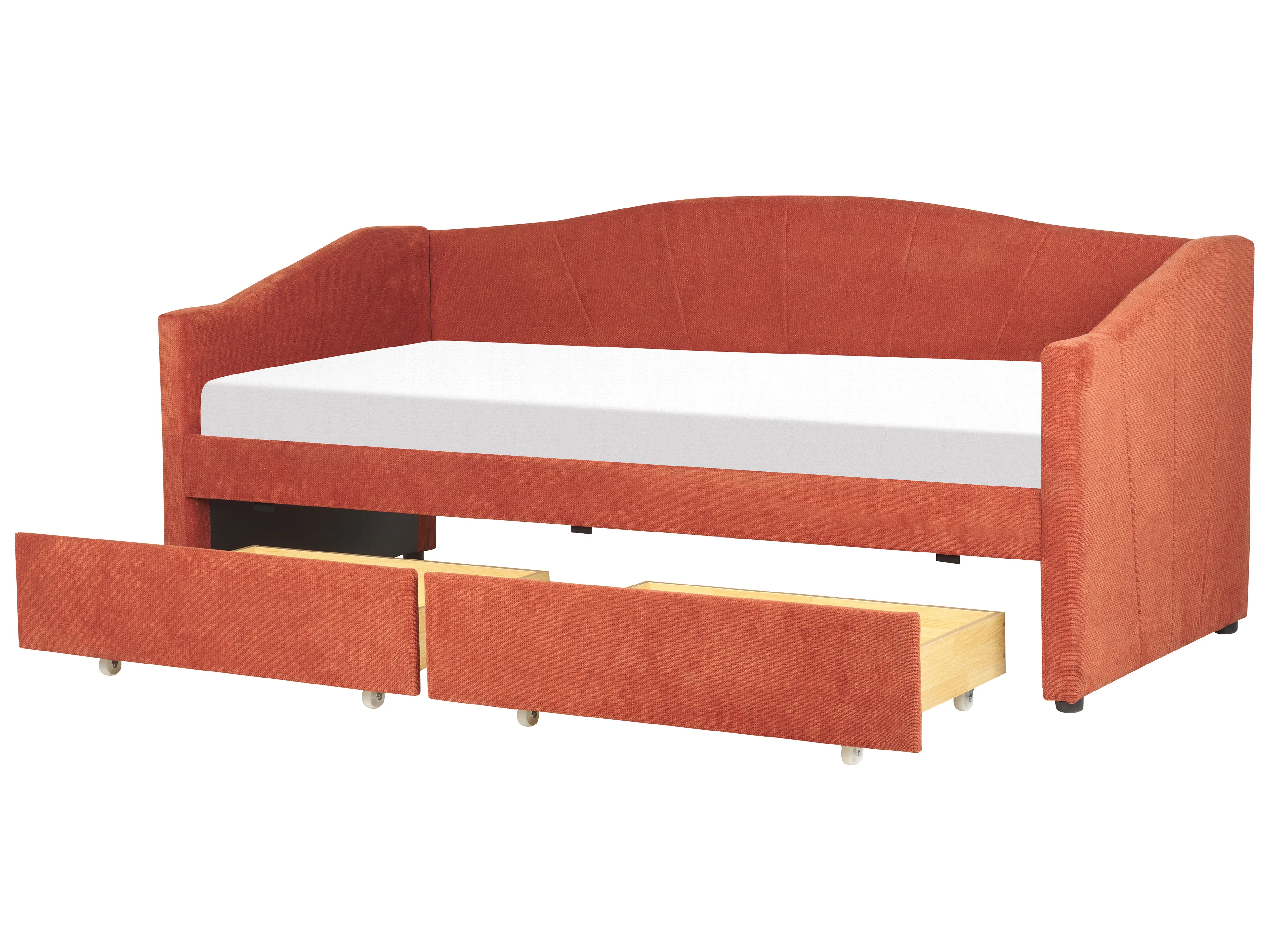 Bedbank met opbergruimte Stof VITTEL 90 x 200 cm Rood