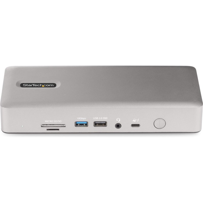 StarTech.com Station d'Accueil Universelle USB4 et Thunderbolt 4, Quatre Écrans sous Windows, Deux Écrans sur MacBook, Station d'Accueil HDMI DP avec Chargeur pour PC Portable 100W