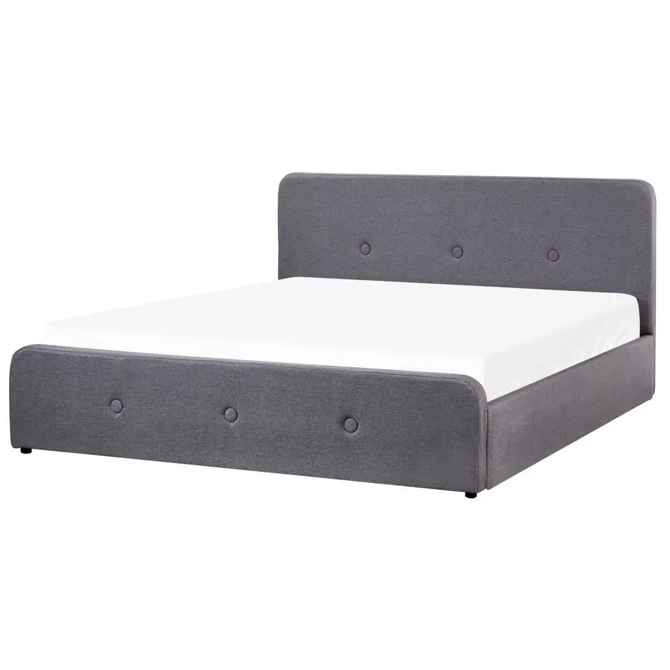 RENNES - Bed met opbergruimte - Donkergrijs - 180x200 cm - Polyester