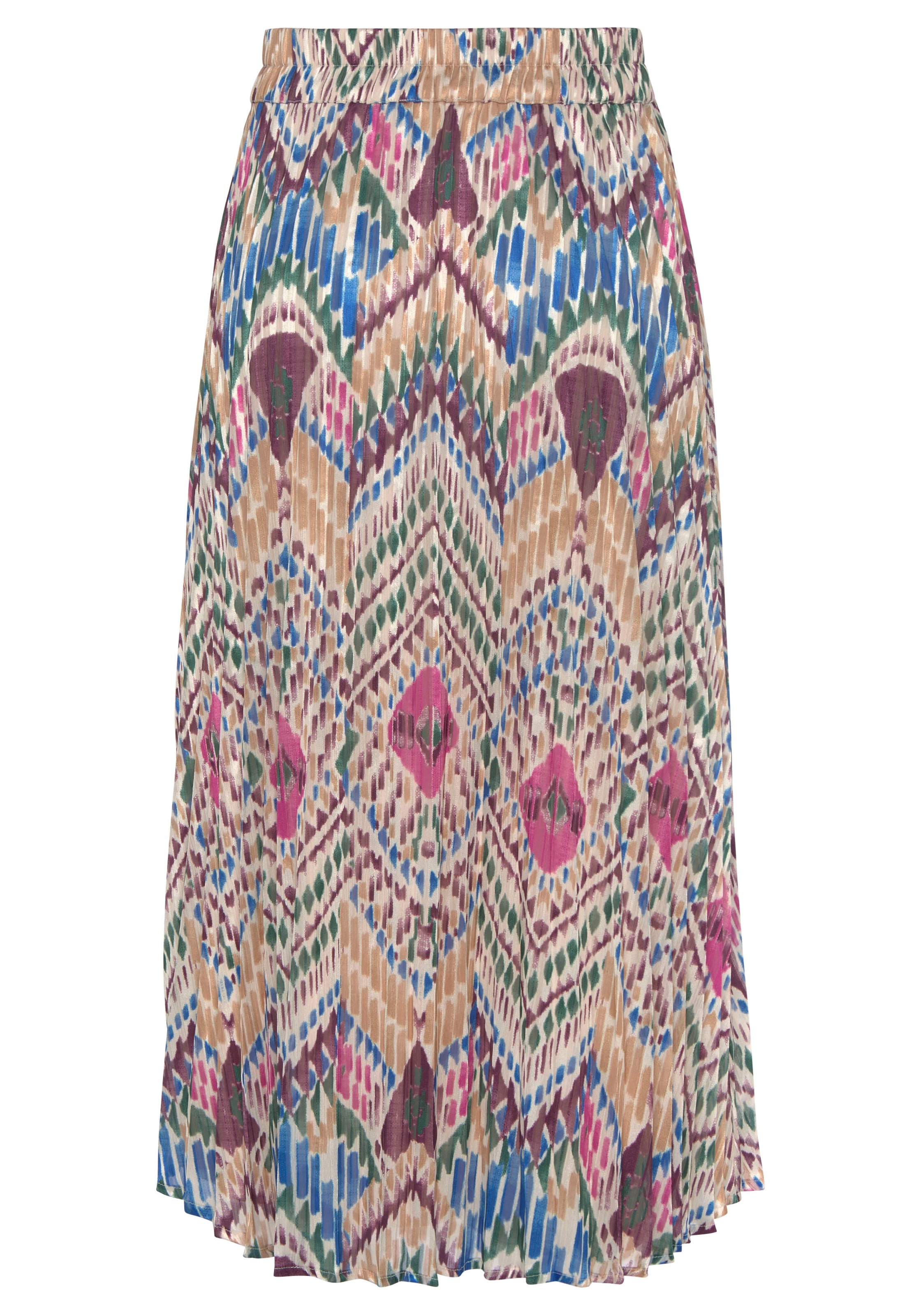 LASCANA Plisseerock , aus leichter Chiffonware, Midirock mit Alloverprint, sommerlich
