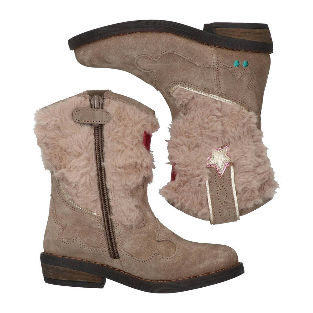BunniesJR Roxy Rodeosuède cowboylaarzen taupe