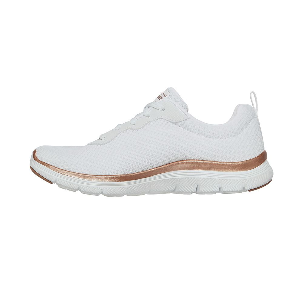 Skechers FLEX APPEAL 4.0 BRILLIANT VIEW - Chaussures fitness Femme white rose gold