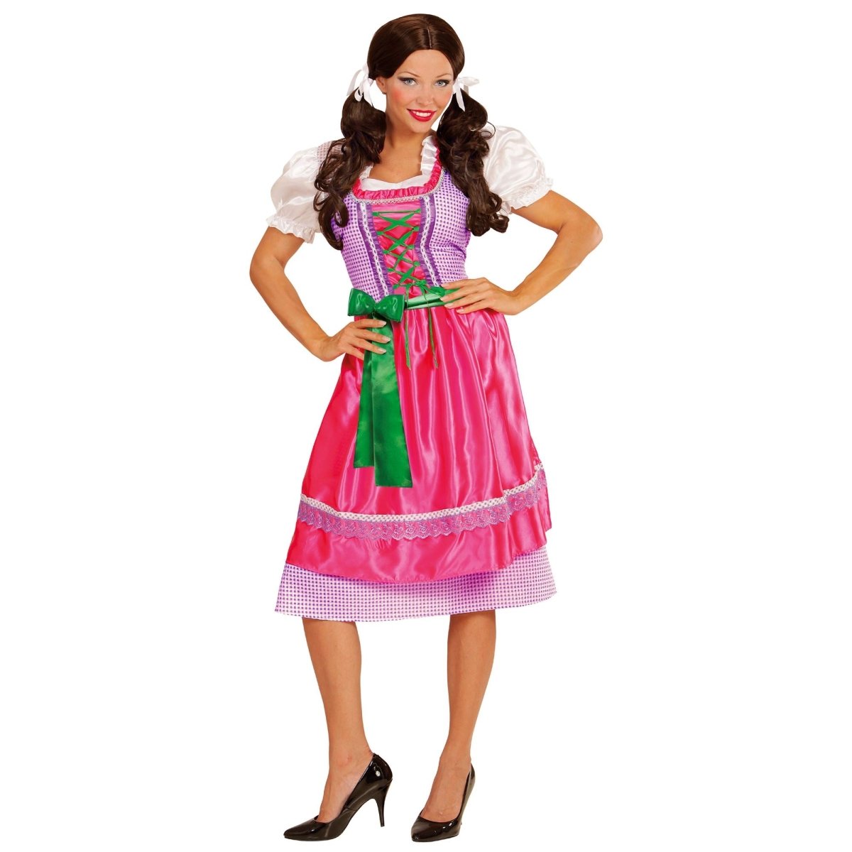 Groen Roze Dirndl Jurk Oktoberfest Dames