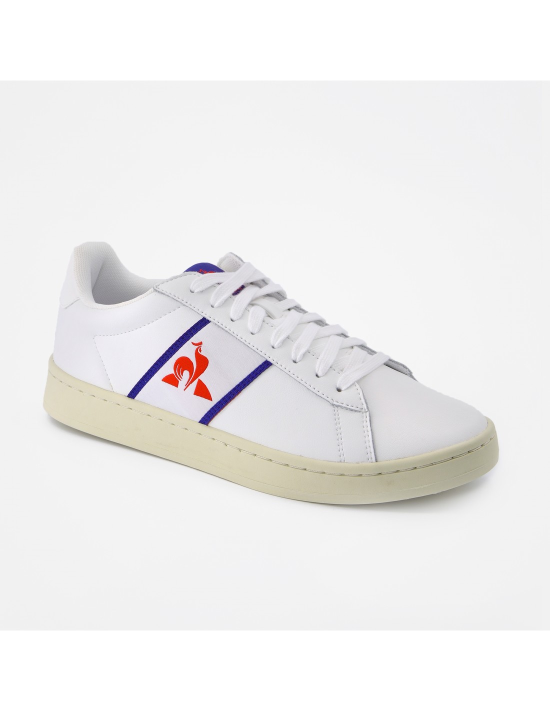 le coq sportif Baskets de ville homme classic soft tricolore cuir blanc