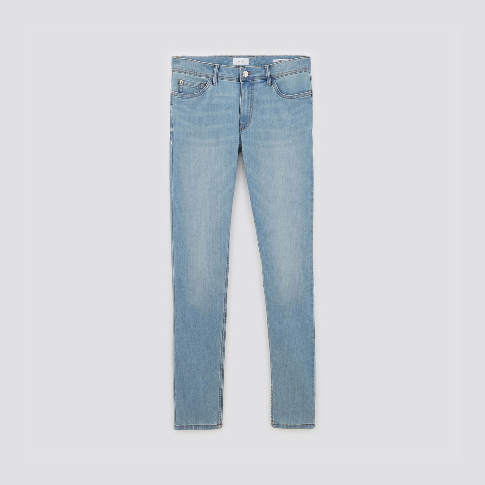 Jean slim en coton et polyester recyclés waterless Bleu moyen
