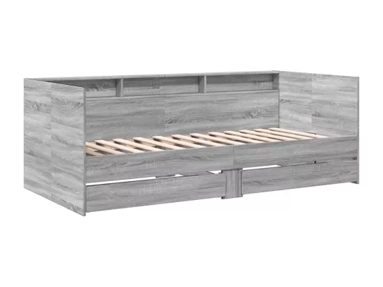 Lit de jour avec tiroirs sans matelas sonoma gris 90x190 cm