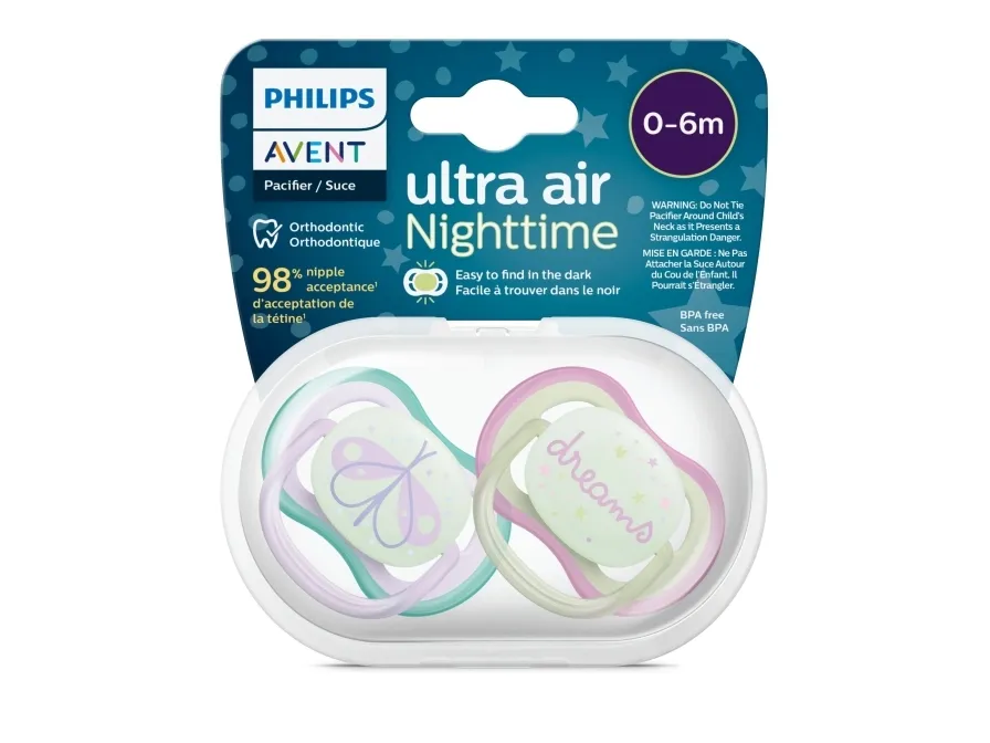 Philips AVENT ultra air SCF376/19 sut, Klassisk babysut, Ortodontisk, Silikone, Dreng/Pige, Tåler opvaskemaskine