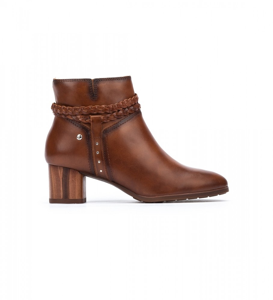 Botas de cano curto Pikolinos Calafat em couro marrom - Altura do salto: 5,5 cm -
