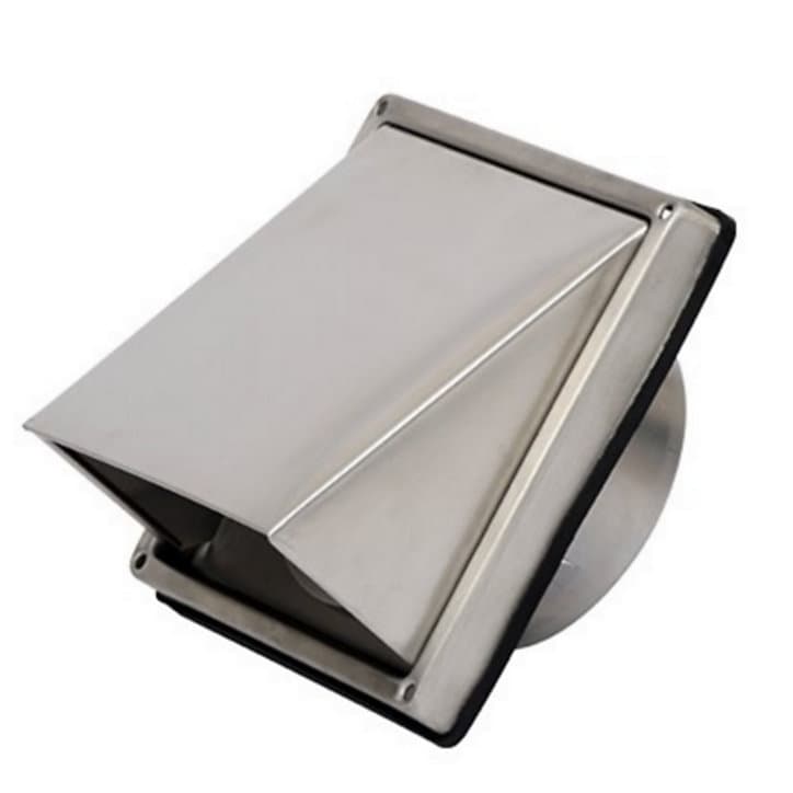 Grille d'aération inox anti-pluie Autogyre à grand clapet blanche ø100 mm