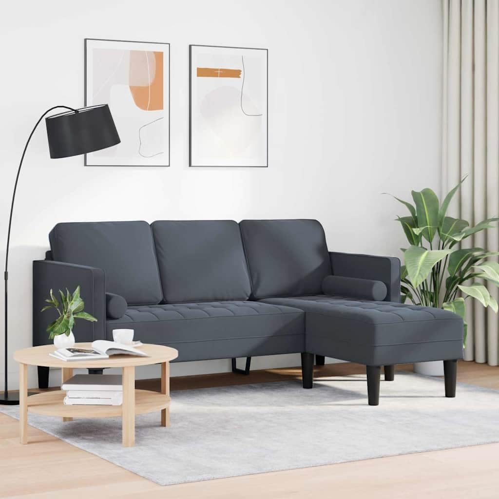 Ecksofa L Form Sofa Sofa Set Dunkelgrau 173 x 131 x 67 cm Samt