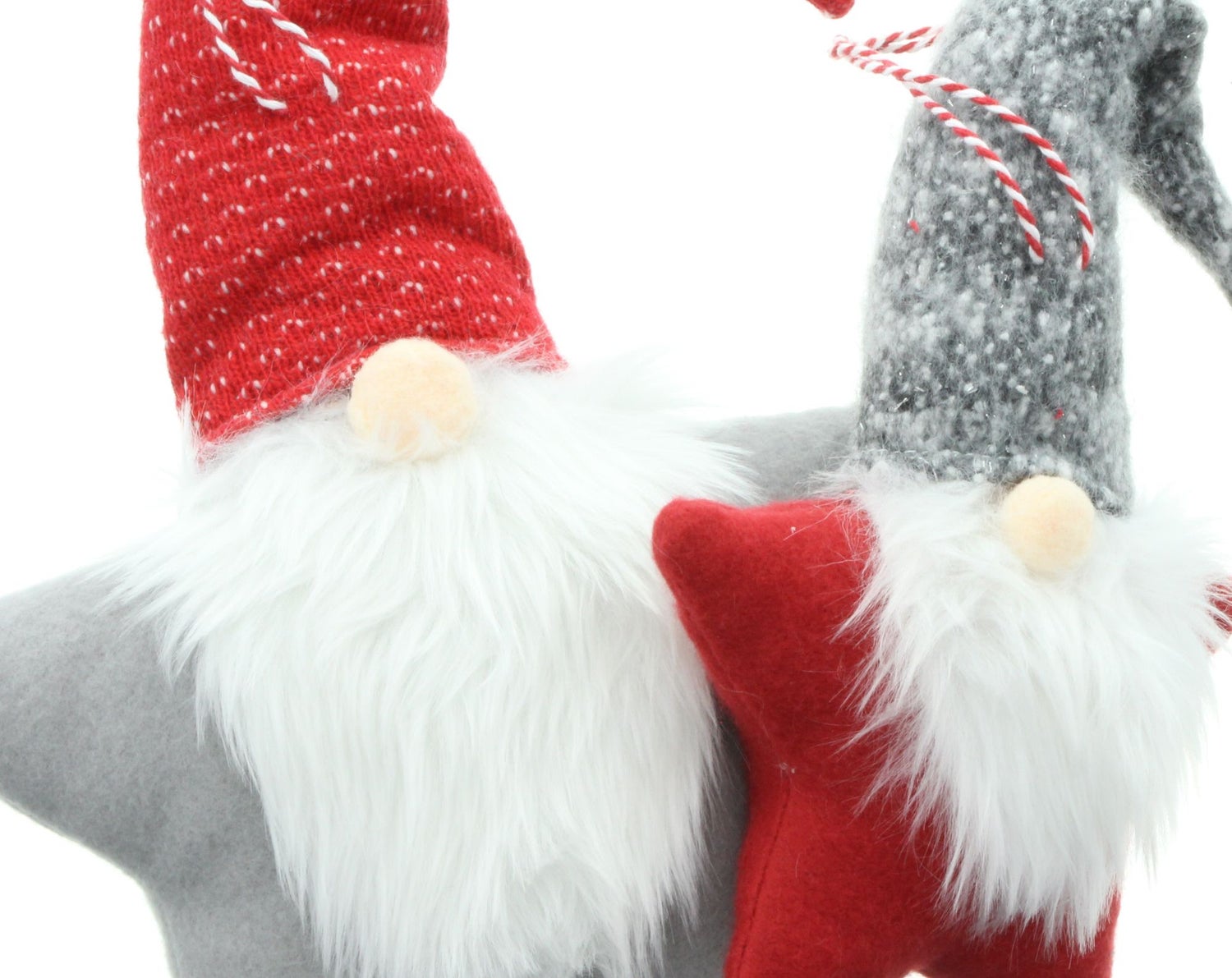 FRANK FLECHTWAREN | Stervormige kabouterornamenten, set van 2, 16 x 5 x 30 cm, 25 x 7 x 42 cm, POLYESTER, PLASTIC