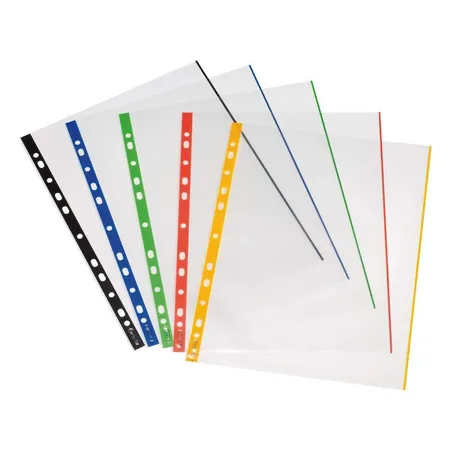 Herlitz Prospekthülle A4 glasklar mit farbigem Rand 50er Packung, 0,07 mm