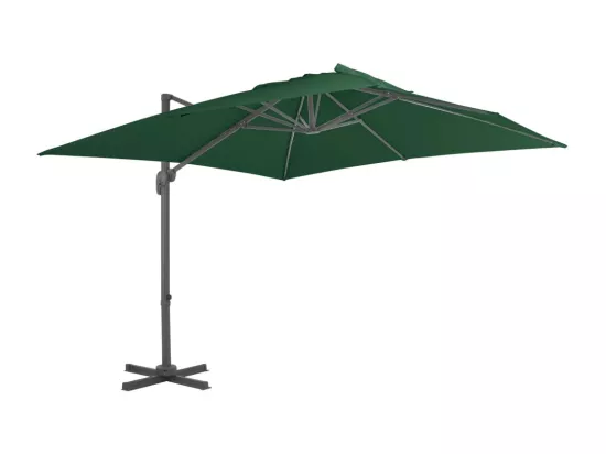 Parasol déporté avec mât en aluminium 400x300 cm vert