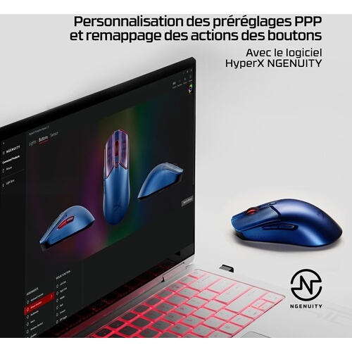 Souris Hyper X gaming sans fil HyperX Pulsefire Haste 2 S Bleu marine
