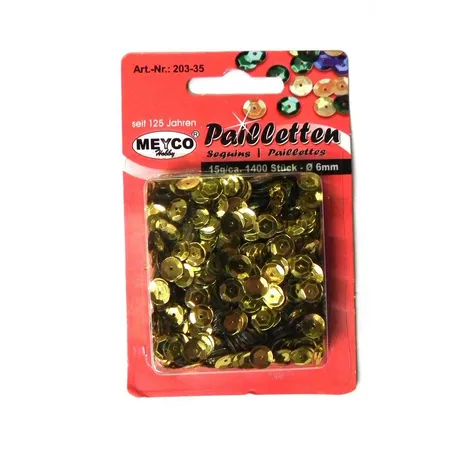 Meyco Pailletten gold metallic, 1400 St., 6mm, 15g