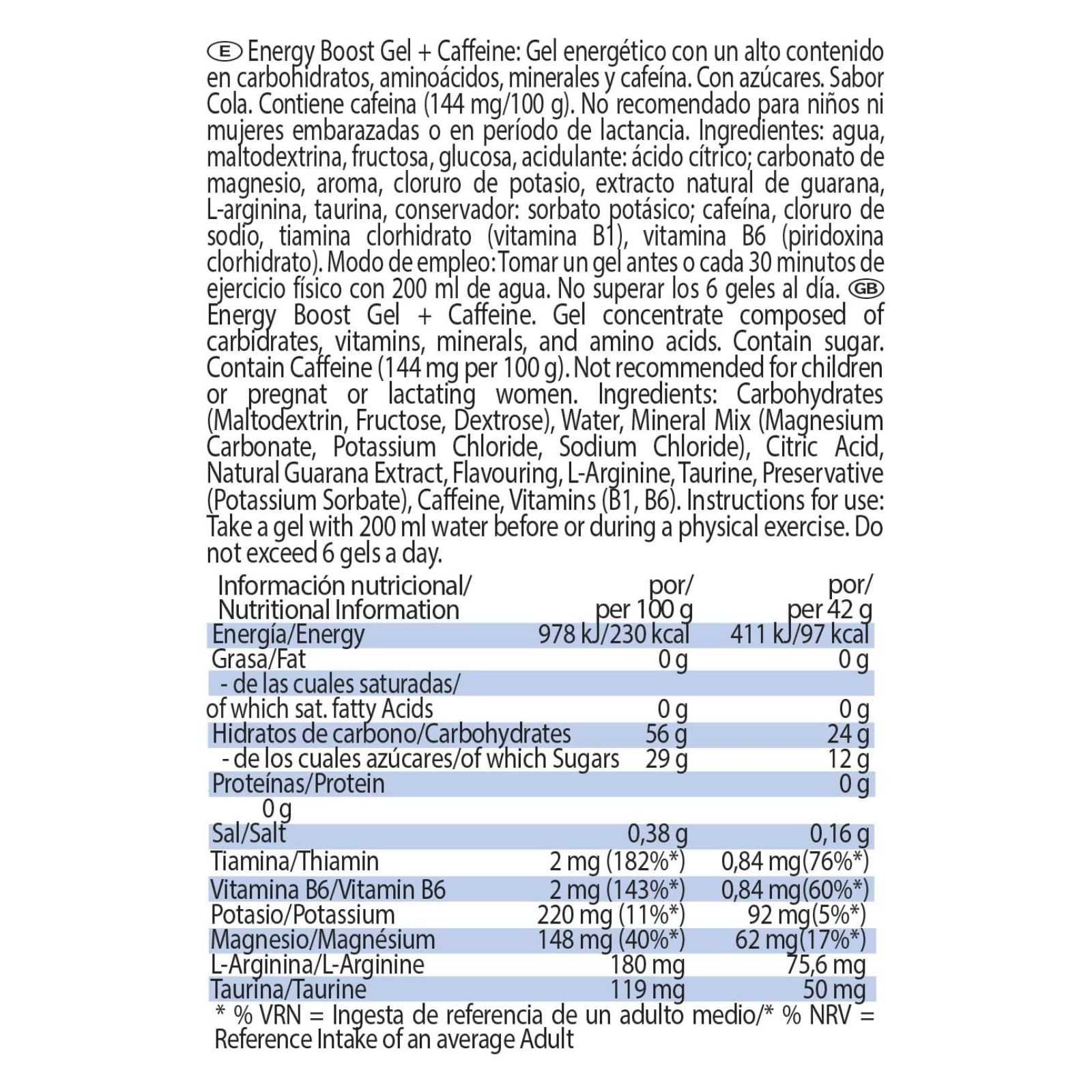 Gel energético Victory Endurance Booster com cafeína 42g