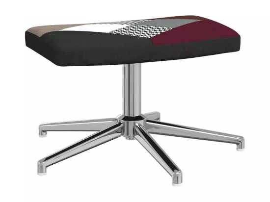 Chaise de relaxation avec tabouret Patchwork Tissu