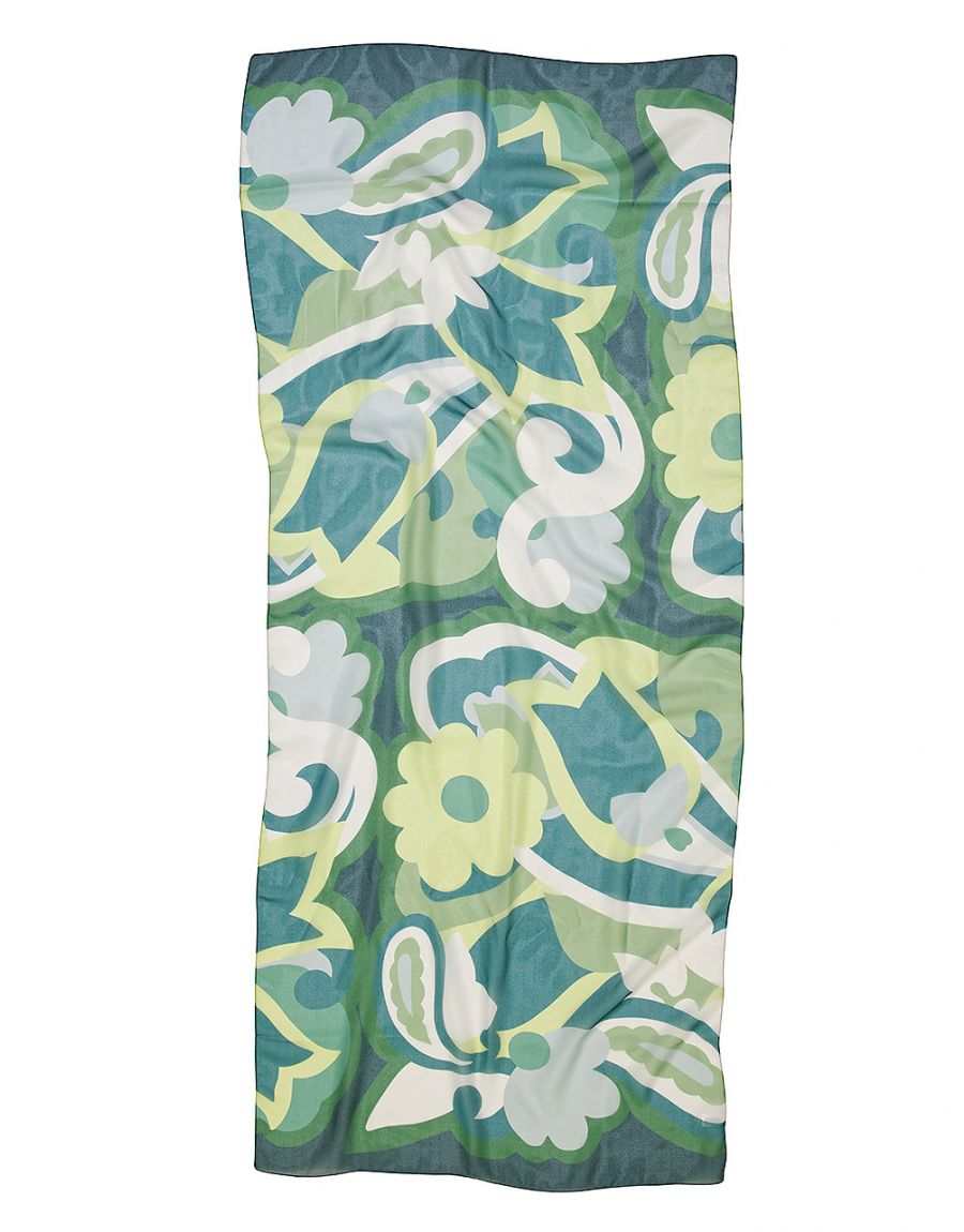 Foulard vert à motifs