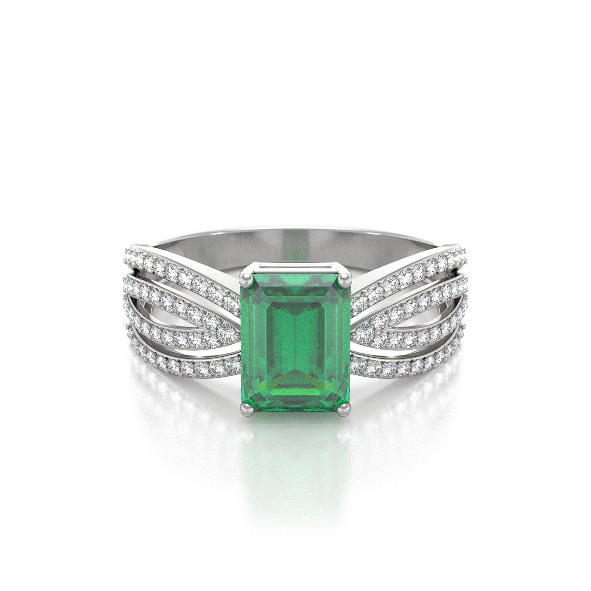 Bague Émeraude & Diamants - Argent 925 | Aden