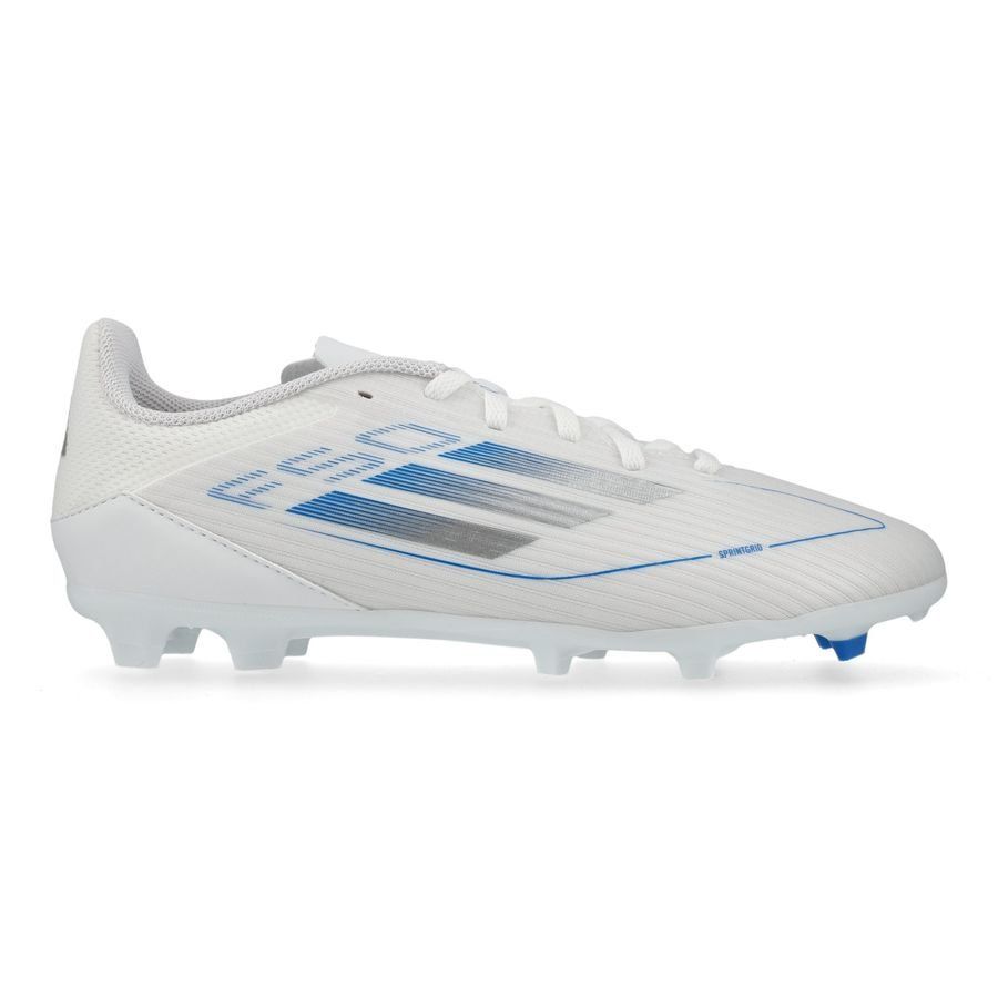 adidas F50 League FG/AG Polar Victory - Blanc/Argenté/Bleu Enfant