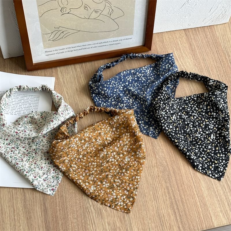 enthice - Bandana hoofdband met bloemenprint