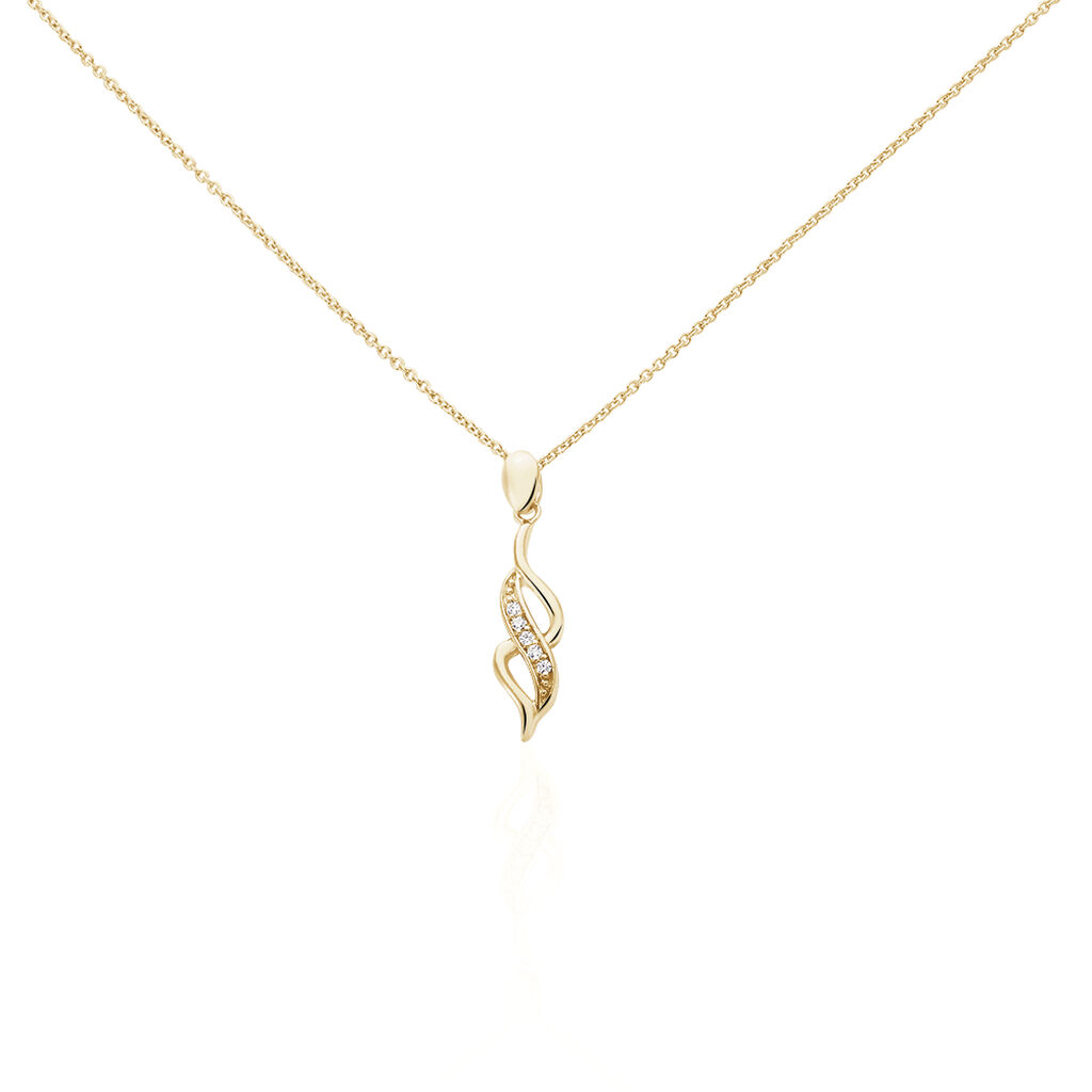 Collier Ishaae Plaqué Or Jaune Oxyde De Zirconium