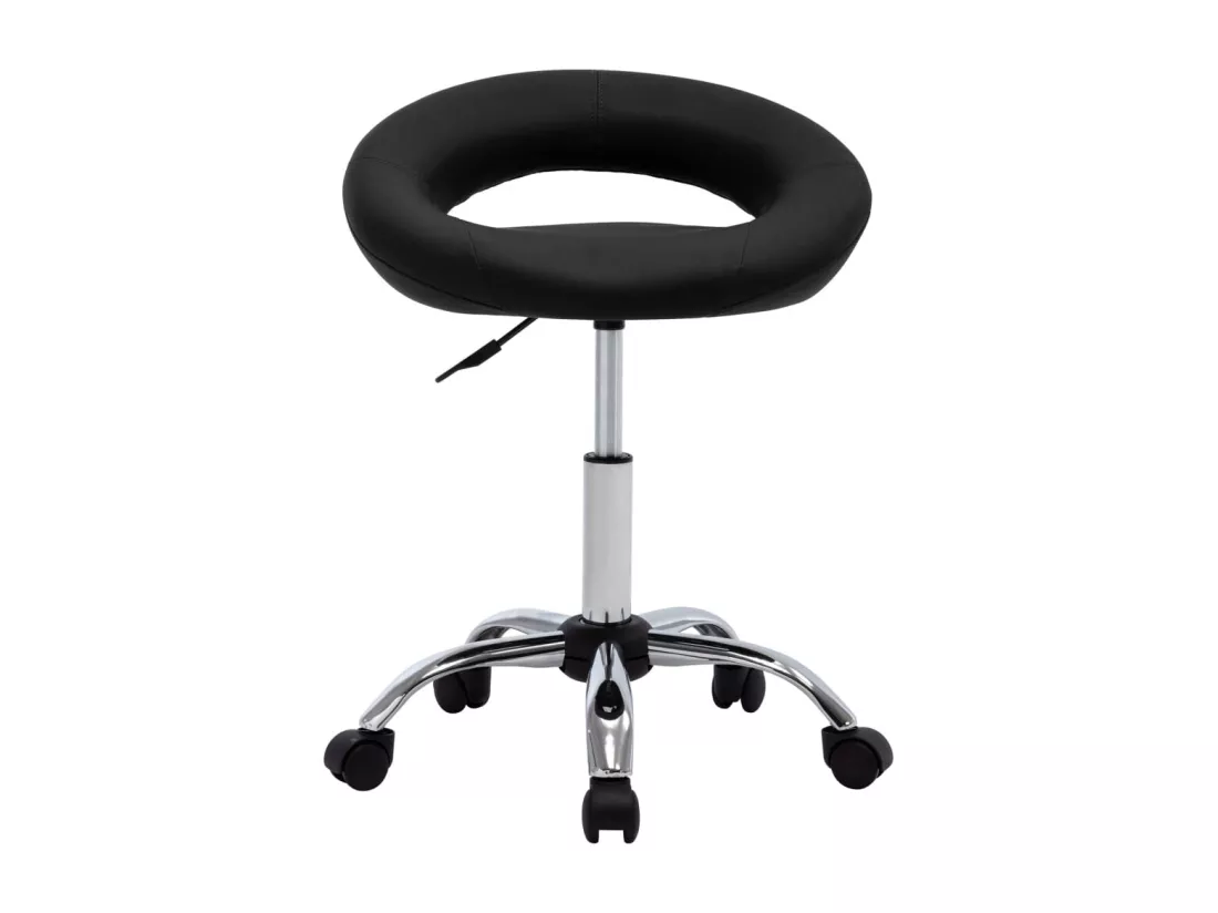 Chaise fauteuil siège de cuir noire 46 x 43 x 66 cm 02_0024079