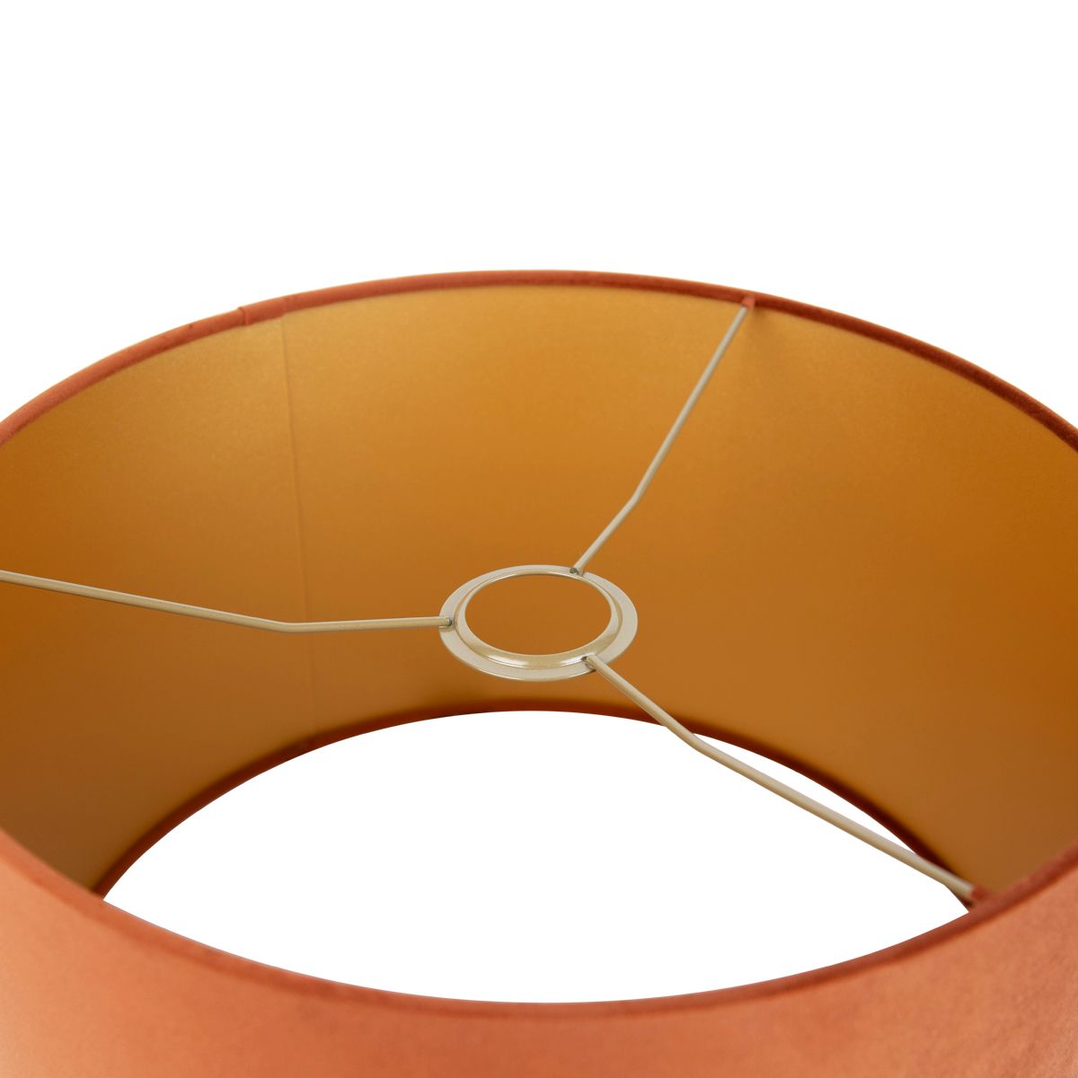 Stoffen lampenkap oranje met gouden binnenkant 35/35/20