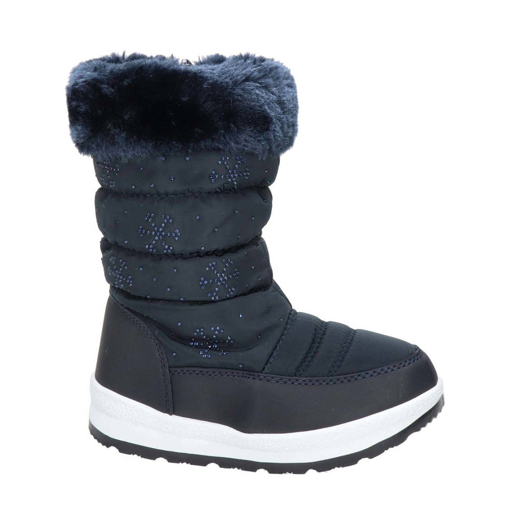 Snow Fun snowboots met strass steentjes blauw
