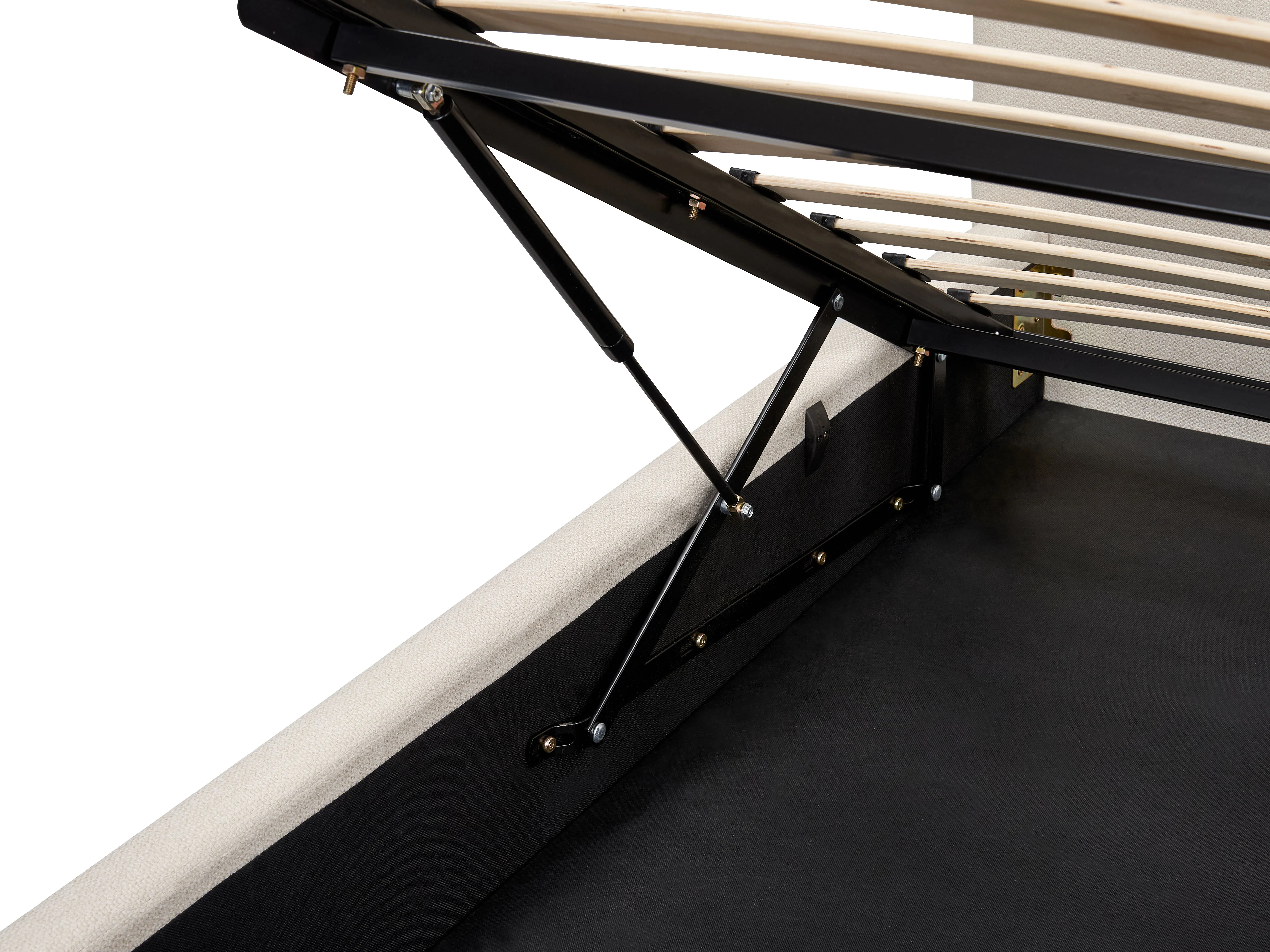 Bed met opbergruimte Stof CAMPAGNE 180 x 200 cm Lichtbeige