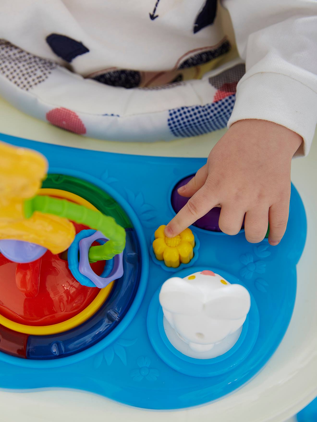 Área de atividades e pula-pula Babysauteur Vertbaudet, branco médio, lisa