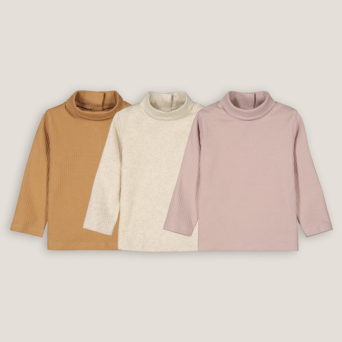COLEÇÃO LA REDOUTE<br>Conjunto de 3 golas altas caneladas