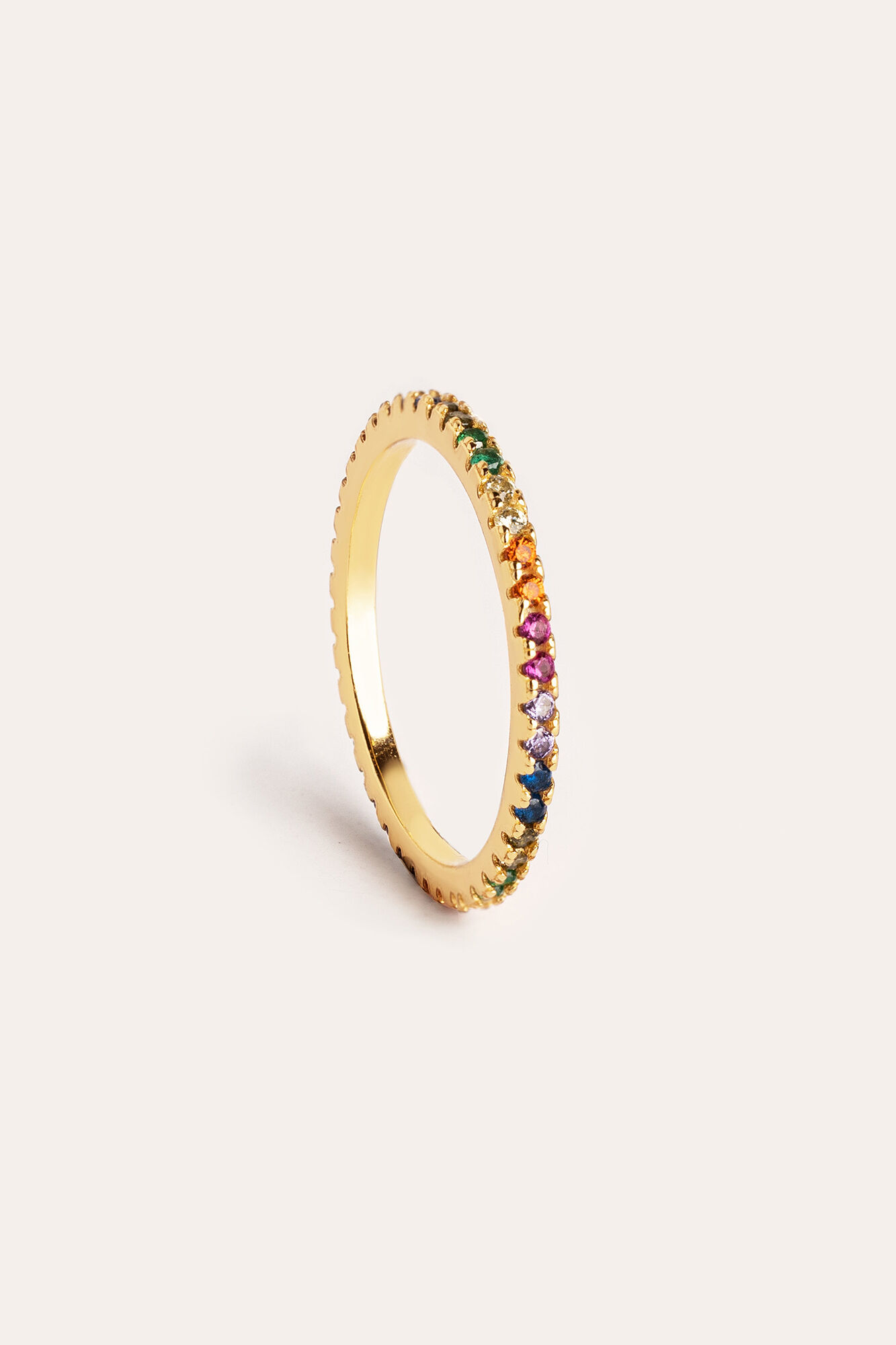 Anel Cleo Colors Prateado Banhado a Ouro